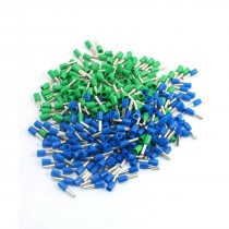 380Pcs E2508 Green Blue Sleeve Pre-Insulated Ferrules Terminals for 14 AWG Wire