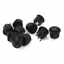 10Pcs SPST 3 Position Boat Rocker Switch 3 Pins AC 250V/6A 125V/10A
