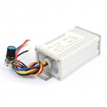 DC12-60V 10A Rotary Potentiometer Knob PWM Motor Speed Controller Silver Tone