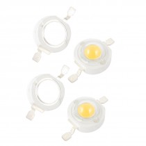1W Power Warm White LED Light Bulb Bead Emitter 100-110LM 3.0-3.8V 4 Pcs
