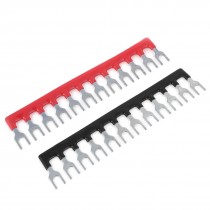 2 Pcs 400V 10A 12 Positions Pre Insulated Terminal Barrier Strip Black Red