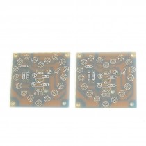 2 Pcs Electronic Heart-Shaped 18-LED Flashing Light Lamp Module Blank Board