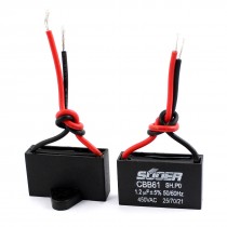 AC 450V 1.2uF 5% Wired Connector Electric Fan Running Capacitor CBB61 2Pcs