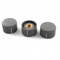 3Pcs 6mm x 32mm Gray Plastic Volume Control Rotary Potentiometer Knob Cap