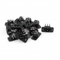 19pcs Black Plastic Male Plug IEC60320 C6 Inlet Adapter AC 250V 2.5A