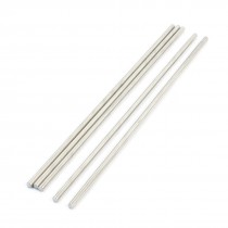 5PCS Lathe Drill 130x2.5mm Silver Tone Stainless Steel Round Rod Bars