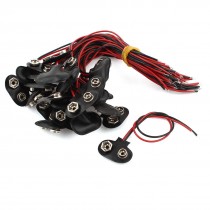 30pcs 9V Battery Snap Connector Clip Lead Cord Wires Holder Black 17cm Length