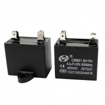 2Pcs AC 450V 4uF 5% Polypropylene Film Air Conditioner Motor Running Capacitor