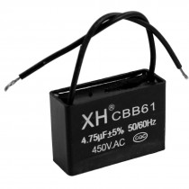 Ceiling Fan Motor Running Capacitor 2 Wire CBB61 4.75uf 450V AC