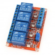 Red 4 Channel 4CH H/L Level Trigger Expansion Circuit Relay Module DC 12V