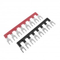 2 in 1 400V 10A 8 Positions Red Black Pre Insulated Terminal Barrier Strip