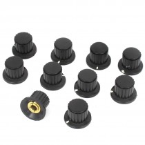 10 Pcs Replacement 6mm Dia Audio Volume Control Potentiometer Knobs 25mmx20mm
