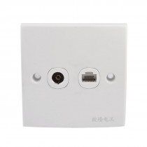 Screws Fixed Plastic RJ45 Computer Cable Socket PAL TV Jack Wall Plate