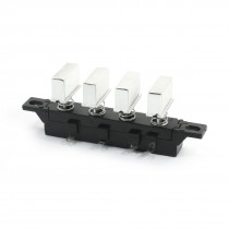 AC 250V 1A 4-Key 3-Interlock 1-Momentory Silver Tone Cap Push Button Switch