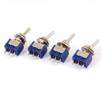 4PCS On/On SPDT On/On 3 Pins Latching Toggle Switch AC 125V 6A