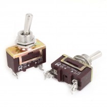 2 Pcs AC 250V 15A SPST On-OFF Control Dual Position Mini Toggle Switch