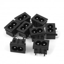 AC 250V 2.5A/5A IEC320 C8 Male Plug Power Inlet Socket Adapters 8 Pcs