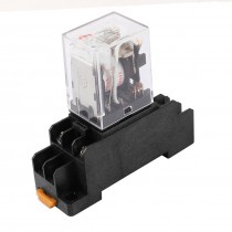 AC 24V Coil DPDT 8 Pin Red LED General Purpose Power Relay w Socket Base