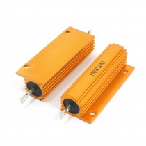 2PCS Chassis Mount Aluminum Housed Wirewound Resistors 100Watt 10K Ohm