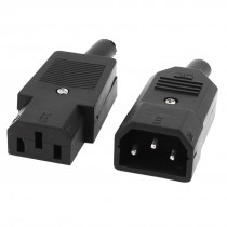 IEC 320 C14 Male Plug to C13 Female Socket Power Connector AC 250V 10A