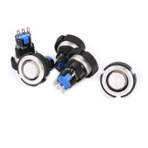 5 Pcs AC220V 5A Panel Mount SPDT 1NO 1NC 3 Pin Red Button Pushbutton Switch