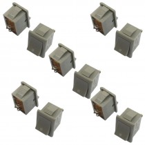 10 Pcs 2 Pin SPST On/Off Rocker Switch AC 6A 250V Gray