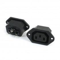 2Pcs 3 Soldering Pins Power Supply C13 Coupler Female Plug AC 250V 10A