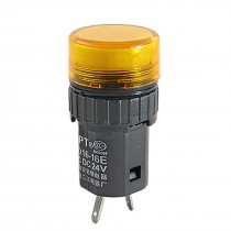 DC 24V 1A Yellow Round Cap Switch Indicator w Lamp