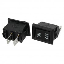 10pcs AC 250V 3A 2 Pin SPST On-off Snap In Boat Rocker Switch Black 15x10mm