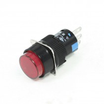 AC 250V 5A SPDT 1NO 1NC 3 Pins Latching Red Push Button Switch 16mm