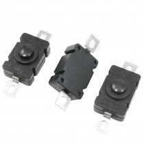 AC 250V 1.5A Horizontal 2Pin Latching Flashlight Push Button Switch 3 Pcs