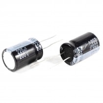 2 Pcs 220uF 200V 105C Radial Electrolytic Capacitors Black 27x18mm