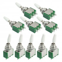 SPDT 2 Position Self-Locking Rocker Type Toggle Switch AC 250V 2A Green 10pcs