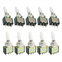 NO NC SPDT 2 Position Locking Electric Toggle Switch AC 220V 3A Black 10pcs