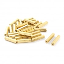 30 Pcs M3 x 20mm Fmale Thread Brass Pillar PCB Standoff Hexagonal Spacer