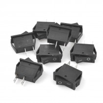 AC 250V 15A/30A 2 Pin I/O 2 Position SPST Soldering Boat Rocker Switch 8 Pcs