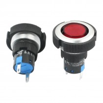 2Pcs DC 24V 22mm Thread Plastic Signal Indicator Light Pilot Lamp Red