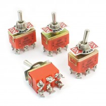 AC 250V 15A 2PDT ON-OFF-ON 3 Positions Latching Toggle Switch E-TEN1322 4pcs