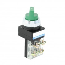 AC 250V 6A DPST Green Rotary Selector 2 Position Latching Push Button Switch