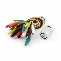 DC 6V 2 Terminals Micro Electric Motor 9000RPM w 10 Pieces Alligator Clip Wires
