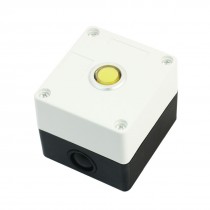 Yellow LED 24V Pilot Lamp Momentary 5 Pins Rectangle Plastic Push Button Station