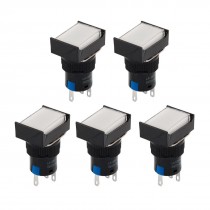 5 x 5P White Light Momentary 1NO 1NC Rectangular Push Button Switch AC 220V