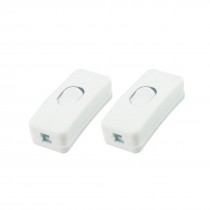 2 Pcs AC 250V 2A Rectangle Shaped White ON/OFF Button Switch for Room