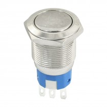 Power Start Car Latching Silver Tone Metal Push Button Switch 19mm 5A AC 250V