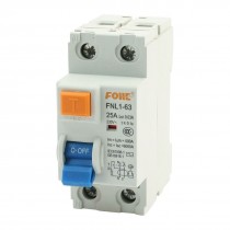 230V 25A 2 Pole Electromagnetic Residual Current Circuit Breaker 6000A