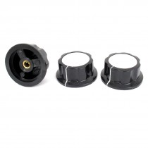 Adjustable Turn 36mm Top 6mm Shaft Insert Dia Potentiometer Rotary Knobs 3 Pcs
