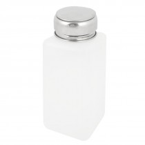 Silver Tone Metal Lid 250ml Plastic Liquid Storage Alcohol Bottle White