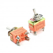 2PCS Panel Mount ON/OFF DPST 4 Pin Latching Toggle Switch AC 250V 15A
