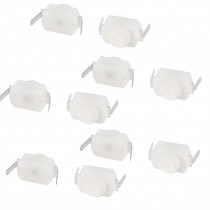 10 Pcs White Round Push Button Vertical 2 Pins Torch Switch AC 250V 1.5A