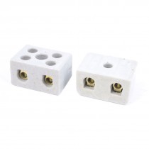 2pcs 15A 250V Insulation High Temp Ceramic Terminal Blocks 2W5H